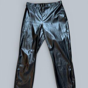 Halston Faux Leather Ankle Length Straight Leg Pants Size M